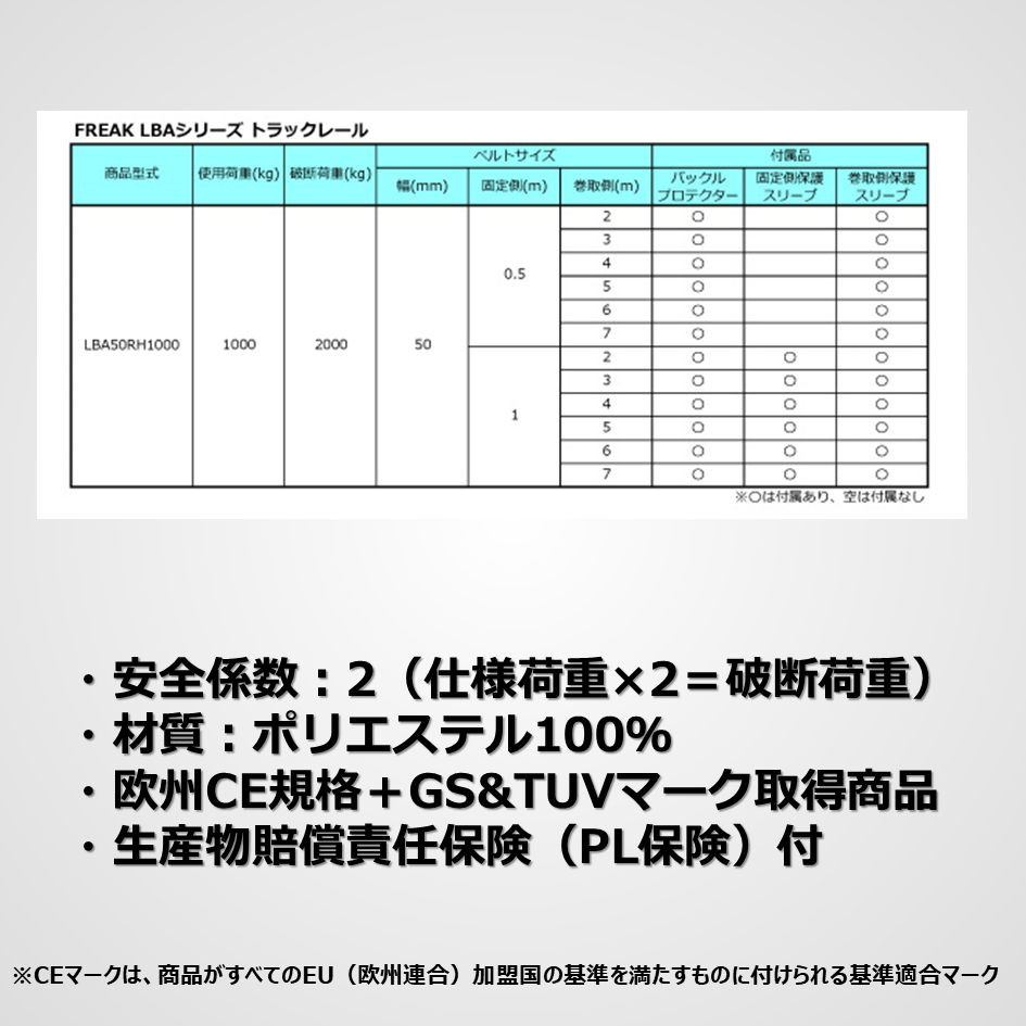 ラッシングベルト　トラックレール