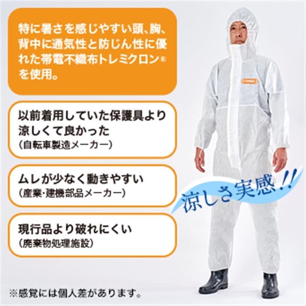 防護服　東レ製　LIVMOA 2000　つなぎ服　L