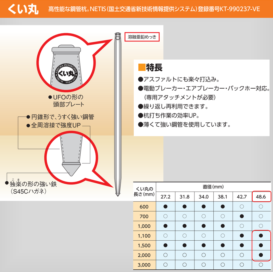 くい丸　48.6×1,500
